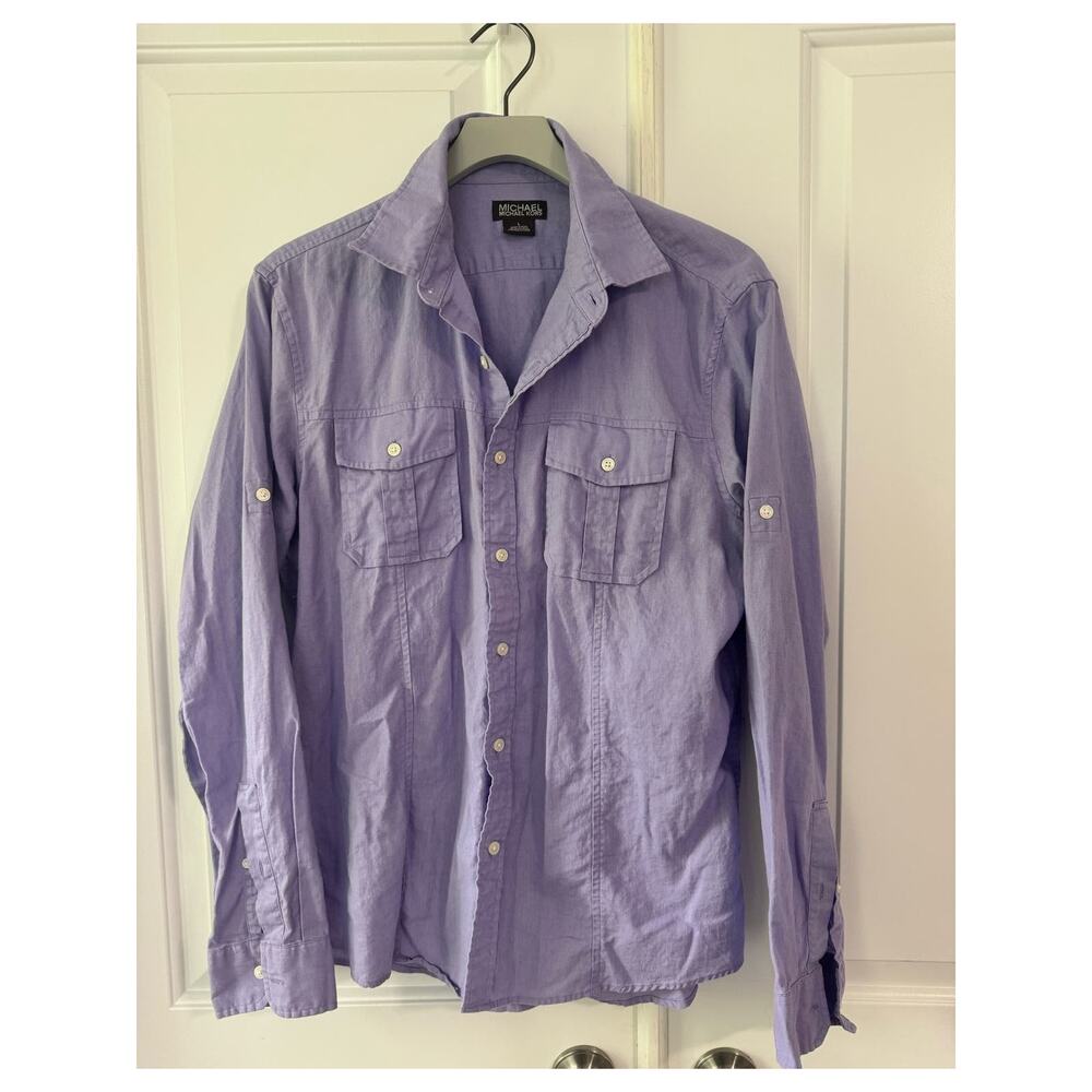 Men's Michael Kors Lavender L/S Button Up, Large